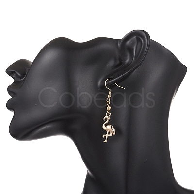 Crane Alloy Dangle Earrings EJEW-JE06699-1