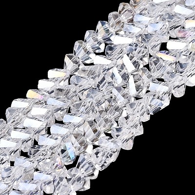 Electroplate Transparent Glass Beads Strands LS-EGLA-Q139-01A-A01-1
