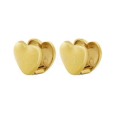 Heart 304 Stainless Steel Hoop Earrings for Women HP5817-1-1