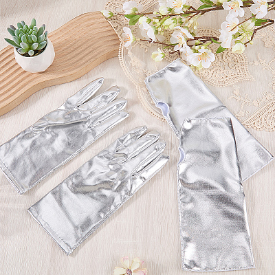 2 Pairs 2 Styles PU Leather Gloves AJEW-CL0003-16A-1