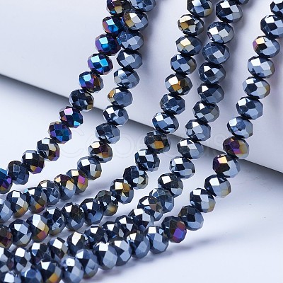 Electroplate Glass Beads Strands EGLA-A034-P8mm-B01-1