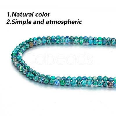 GOMAKERER 2 Strands Natural Chrysocolla & Lapis Lazuli Beads Strands G-GO0001-39-1