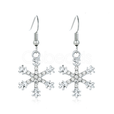 Snowflake Alloy Dangle Earrings FS-WGD9918-21-1