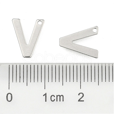 Tarnish Resistant 304 Stainless Steel Letter Charms LS-STAS-O072-V-1