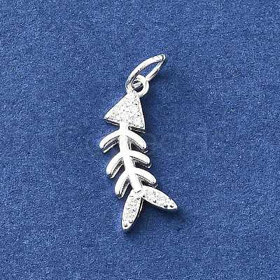 925 Sterling Silver Micro Pave Cubic Zirconia Pendants STER-D309-01C-S-1