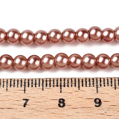 Baking Paint Pearlized Glass Pearl Round Bead Strands HY-Q003-4mm-50-A-1