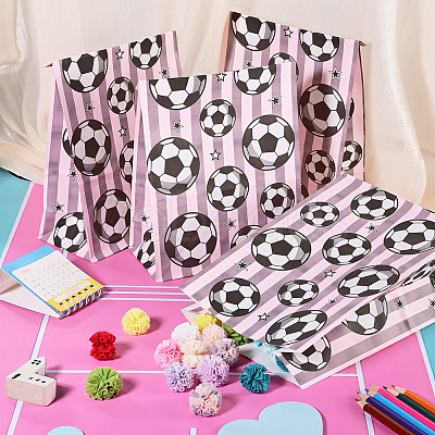 15Pcs Football Print Paper Cady Bags ABAG-TA0002-33A-1