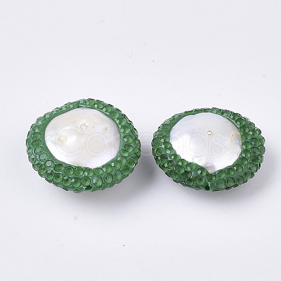 Polymer Clay Rhinestone Beads X-RB-S055-41E-1