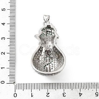 Brass Micro Pave Clear and Green Cubic Zirconia Pendants KK-H279-02P-1