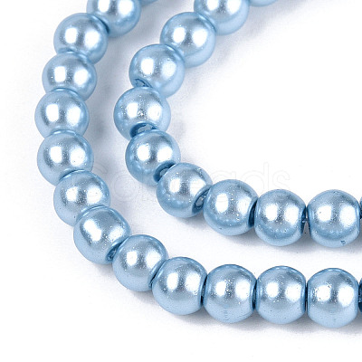 Baking Paint Pearlized Glass Pearl Round Bead Strands HY-Q003-4mm-24-A-1