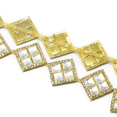 Wedding Dress Decorative Brass Rhinestone Chains CHC-R127-28-1