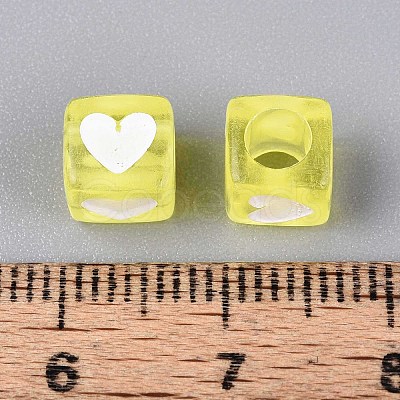 Spray Painted Transparent Acrylic Beads OACR-N140-02F-1