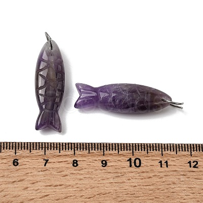 Natural Amethyst Carved Pendants G-G314-01P-08-1