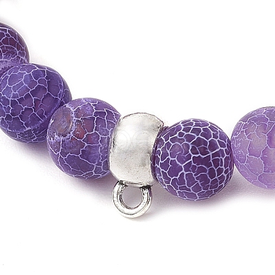 Natural Weathered Agate Beads Stretch Bracelets for Women BJEW-JB11412-02-1