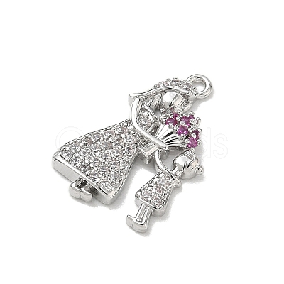 Mother's Day Brass Micro Pave Colorful Cubic Zirconia Pendants KK-A300-11P-1