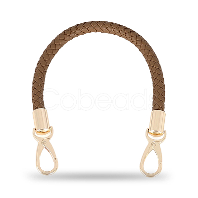 CutHollow 2Pcs Braided Round PU Leather Bag Straps Bag Handles FIND-CL0001-02A-1