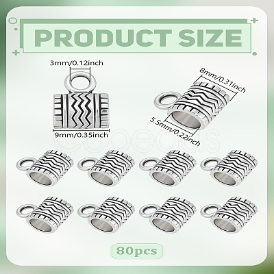 80Pcs Tibetan Style Alloy Tube Bails FIND-LP0007-06-1