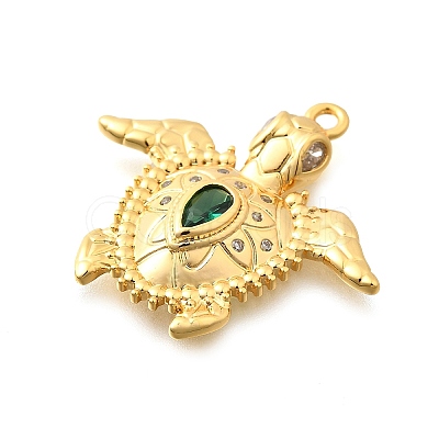 Brass Micro Pave Cubic Zirconia Charms X1-KK-B131-02G-03-1
