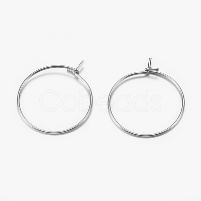 316 Surgical Stainless Steel Hoop Earrings Findings X-STAS-F149-32P-E-1