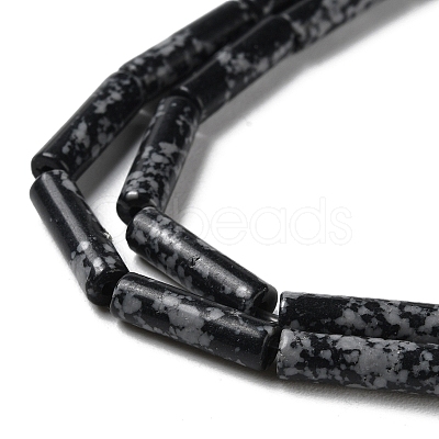 Synthetic Snowflake Obsidian Beads Strands G-D077-B02-1