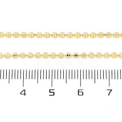 Brass Rondelle Link Chain Necklaces for Women NJEW-K282-04G-1