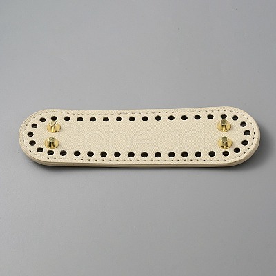 Oval PU Leather Knitting Crochet Bags Nail Bottom Shaper Pad DIY-WH0349-98A-1