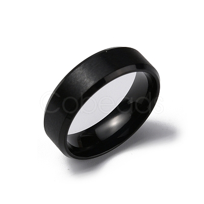 PVD Vacuum Plating Matte Style 304 Stainless Steel Wide Band Finger Rings for Women Men RJEW-WH0009-14B-EB-1