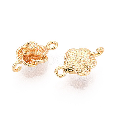 Brass Flower Connector Charms KK-T078-17G-1