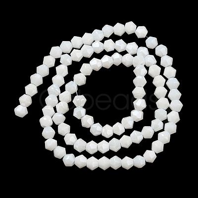 Opaque Solid Color Electroplate Glass Beads Strands GLAA-F029-P4mm-C15-1