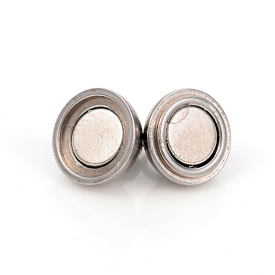 Tarnish Resistant 201 Stainless Steel Magnetic Clasps with Loops STAS-L244-10B-P-1