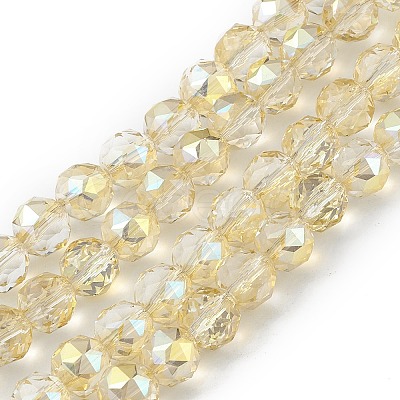 Transparent Electroplate Glass Beads Strands EGLA-F154-FR01-1