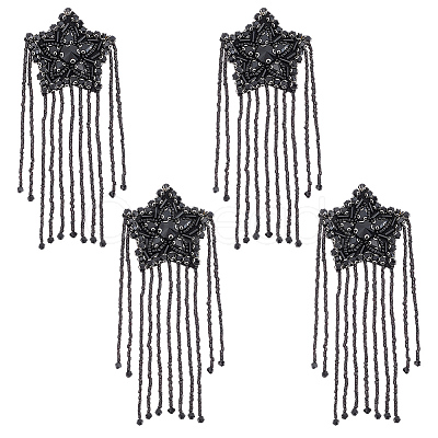 4Pcs Star with Tassels Cloth Sew on Patches DIY-FG0010-19-1