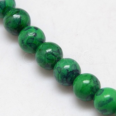 Synthetic Fossil Beads Strands G-L028-6mm-08-1