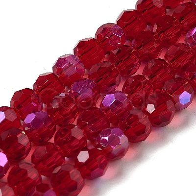 Electroplate Transparent Glass Beads Strands EGLA-A035-T6mm-L07-1