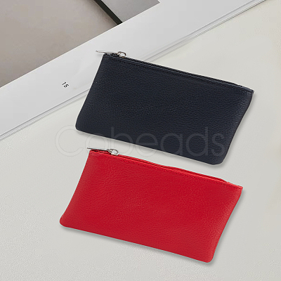 2Pcs 2 Colors PU Leather Zipper Pouches ABAG-LP0001-83B-1