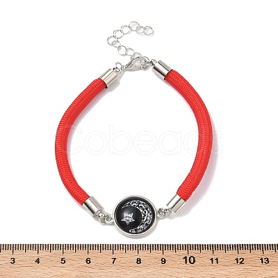 2Pcs Alloy and Polyester Link Bracelets BJEW-C147-01-1