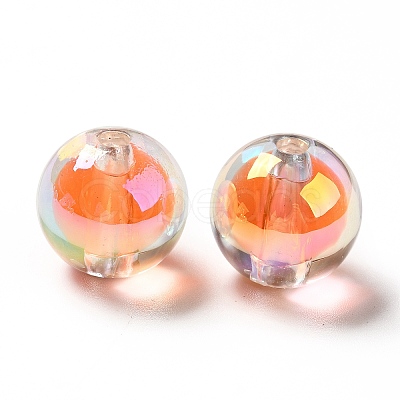 Two Tone UV Plating Rainbow Iridescent Acrylic Beads TACR-D010-03A-04-1