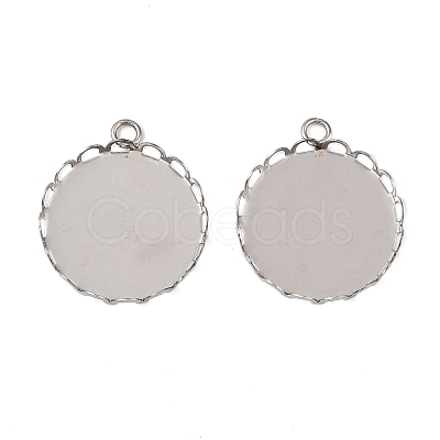 304 Stainless Steel Pendant Cabochon Settings STAS-NH0003-02P-02-1