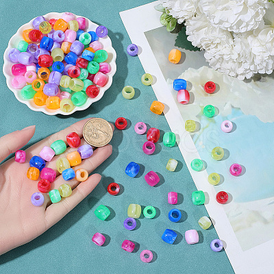 320Pcs 16 Colors  Acrylic European Beads MACR-PA0001-75-1