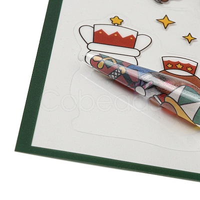 Christmas Theme PET Plastic Stickers AJEW-Q151-01C-1