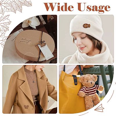 100Pcs 8 Styles 2-Hole Wood Buttons BUTT-FS0001-01A-1