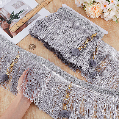 4M Polyester Fringe Tassel Trim DIY-OC0013-37E-1