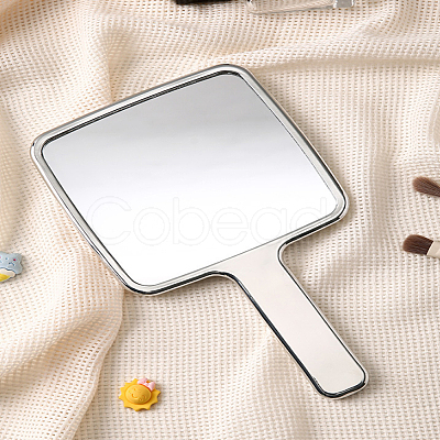 ABS Plastic & Glass Square Shaped Makeup Mirror AJEW-WH0314-906-1