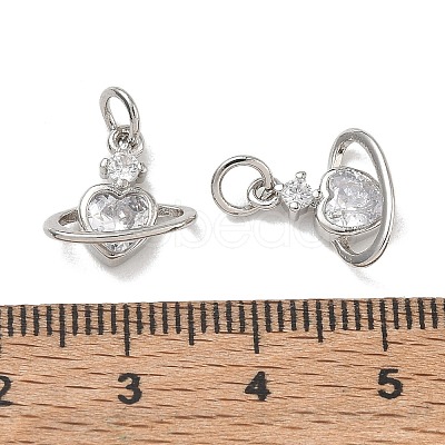 Brass Pave Clear Cubic Zirconia Charms CU-CBA6E4E-19P-D-1