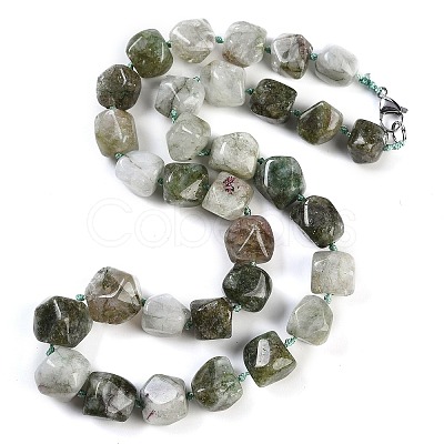 Dyed Natural White Jade Imitation Tourmaline Nuggets Beaded Necklaces for Women Men NJEW-K388-01K-1