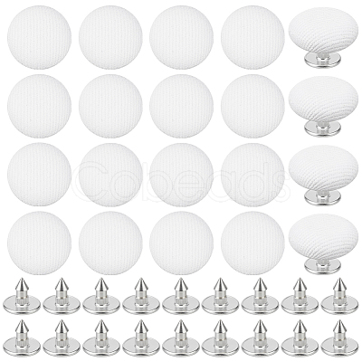 24Pcs Pure Cotton Covered Iron Buttons BUTT-BC0001-19C-1
