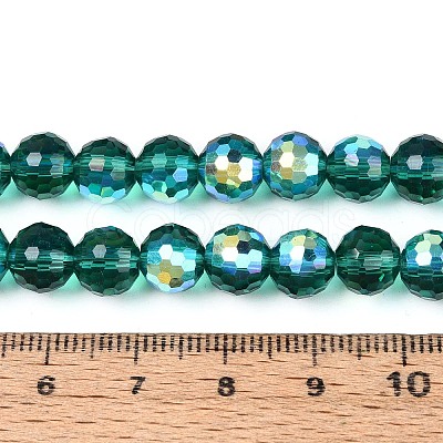Electroplate Transparent Glass Beads Strands EGLA-N024-01A-C03-1
