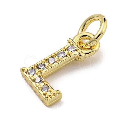 Initial Letter Brass with Cubic Zirconia Charms KK-Q814-26L-G-1