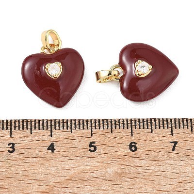 Valentine's Day Brass Micro Pave Clear Cubic Zirconia Pendants KK-C172-25G-1