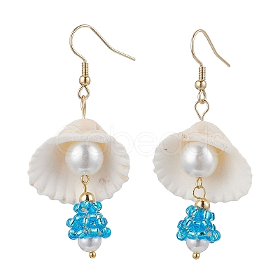 Shell Glass Dangle Earrings EJEW-MZ00424-03-1
